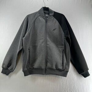 Publish Track Jacket Men M Full Zip Ribbed Trim Zip Pocket Colorblock Gray Black